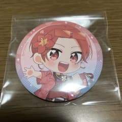 キャラクター缶バッジ 花のアクセサリー付き