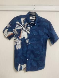 MAJUN ブルー花柄 半袖シャツ Sのサムネイル
