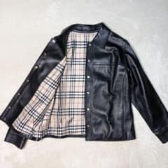 バーバリー ロンドン ラムレザー ジャケット ノバチェック 金ボタン Lサイズ バーバリー ロンドン ラムレザー ジャケット ノバチェック 金ボタン L