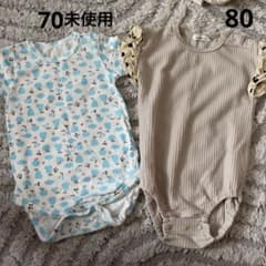 【美品】ベビー ロンパース 2枚セット 70〜80 韓国子供服風のサムネイル