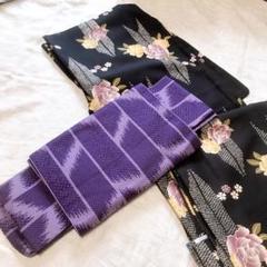 お値下げ【美品/一度のみ着用/クリーニング済】和花柄浴衣&帯 きもの鈴乃屋 お値下げ【美品/一度のみ着用/クリーニング済】和花柄浴衣&帯 きもの