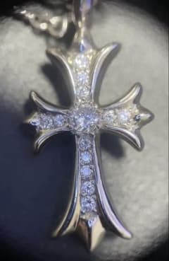 【sees by Rinkan鑑定済】クロムハーツタイニーファットクロスプラチナ