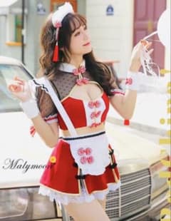 ナ*ク様 マリームーン Malymoon チャイナウェイトレスレッド コスプレ MalyMoon ウェイトレスチャイナ メイド コスプレ衣装 レッド 赤 - メルカリ
