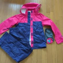 Columbia レインスーツ 上下セット ピンク ネイビー　レディースSサイズのサムネイル