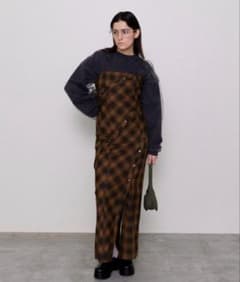 MAISON SPECIAL】ボタンスリットチェックキャミワンピース(36) - メルカリ