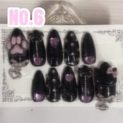 ♡【現品のみ】No.6 ネイルチップ リボン 量産型  天使 地雷 姫系 ♡のサムネイル