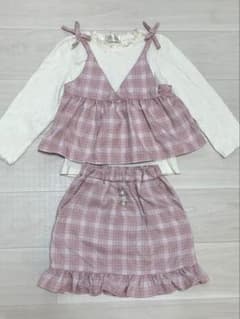 Majolica チェック柄レイヤードセット 130cm セットアップのサムネイル