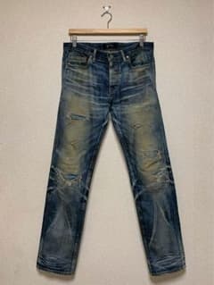 Marbles デストロイクラッシュ デニム リペア加工 汚れ加工 jeans Marbles デストロイクラッシュ デニム リペア加工 汚れ加工 jeans