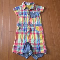JUNK STORE チェック柄ロンパース サイズ80のサムネイル