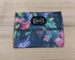 FEILER フェイラー ポケットティッシュケース ポーチ ミニ 花柄 黒