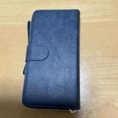 iPhone 12 Pro Max 　手帳型スマホケース　ネイビーブルー　財布のサムネイル