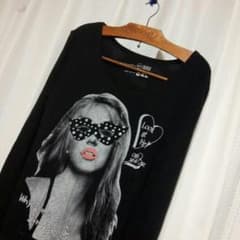 【GRL　ロングTシャツ　ロンティー　ロングティーシャツ　黒】のサムネイル