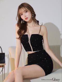 ROBE de FLEURS Glossy キャバドレス ブラック　Mサイズのサムネイル