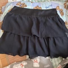 シフォン フレアスカート 黒 ユニクロのサムネイル