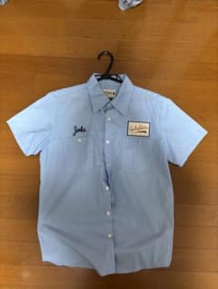 【バック刺繍】WACKO MARIA 半袖ワークシャツ ライトブルー Sのサムネイル