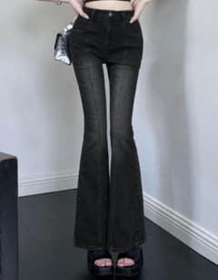 Shein dazy ブラック フレアデニム　Mサイズ