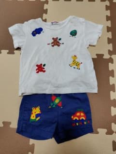 ミキハウス 動物プリント Tシャツ（90）&ショートパンツ（80）のサムネイル