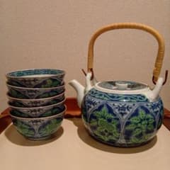 急須 湯呑 5客セット 染付 花文様のサムネイル