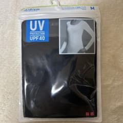 新品　ユニクロ　エアリズムUVカットクルーネックT 1枚　M 黒　UVカットのサムネイル