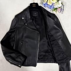 美品☆23区☆ラムレザーダブルライダースジャケット 40 羊革 ブラック