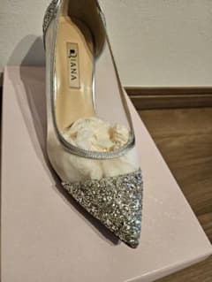 DIANA パンプス シルバー グリッター シースルーのサムネイル