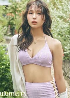 Lulumerry モノグラムバイカラーホルタービキニ 水着 ヘアクリップ付き Lulumerry モノグラムバイカラーホルタービキニ 水着 ヘアクリップ付き