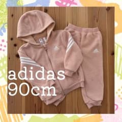 90cm ⚽️adidas ボアパーカー パンツ セットアップ ベビーのサムネイル