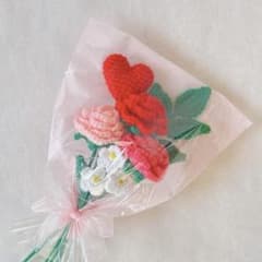 バラ|かぎ針編み|枯れない花|毛糸の花束|ニットフラワーのサムネイル