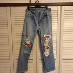 Levi’s 501 ワッペン　カスタムデニムパンツのサムネイル
