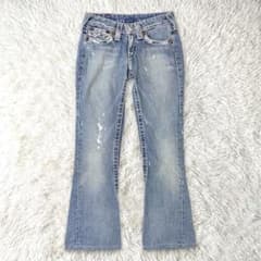 トゥルーレリジョン デニムパンツ フレア ブーツカット 加工 