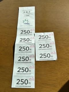 広島市自転車駐車場回数券250円券 9枚のサムネイル