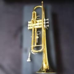 トランペット本体 メーカー不明 ゴールド金色 ケース マウスピース