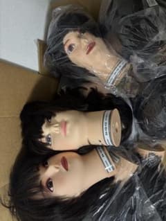 国家試験カットウィッグ3体使用済み 美容師 練習用のサムネイル