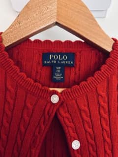 値下げRalph Lauren 赤 カーディガン サイズ7 120〜130のサムネイル