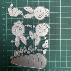 新品カッティングダイ【にんじん うさぎ】ダイカット
