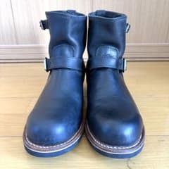 美品！サンタバーバラ レザーエンジニアブーツ 本革 ブラック バイカー 