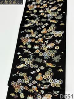袋帯華紋有職華異文天井格子キラキラ金糸正絹六通Q979|mercariメルカリ 