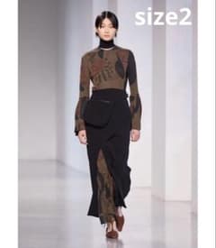 Acetate Polyester Curved Line Slit Skirt - メルカリ