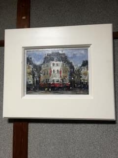 H.SADAOKA 油彩画 街角の風景画 額装 定岡宏 - メルカリ