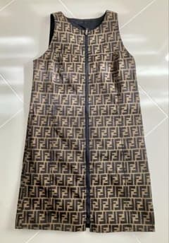 美品】FENDI フェンディ ズッカ柄 リバーシブル ワンピース ジレ