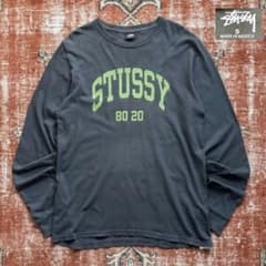 00s STUSSY ロンT アーチロゴ ブラック 黒 ステューシー 長袖 古着 