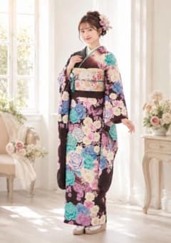 クリーニング済み⭕️長襦袢・半襟付き！すぐにご着用できるお振袖フル 
