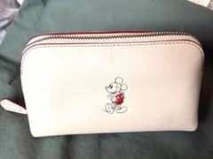 COACH コーチ ミッキー ディズニー ポーチ ホワイト レザーのサムネイル