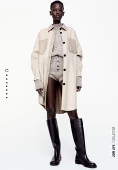 ZARA ウール混チェック柄シャツジャケットのサムネイル