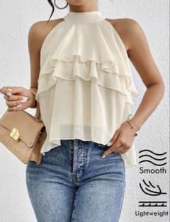 即購入⭕️SHEIN シフォンブラウス ノースリーブ XSのサムネイル