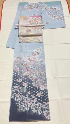 訪問着フルセット 辻ヶ花 作家 落款 正絹 しつけ糸付 トールサイズ