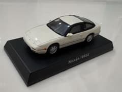 京商 1/64 日産 180SX（ホワイト）／箱なし・台座付きのサムネイル