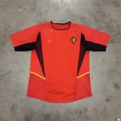 Vintage ベルギー製　ゲームシャツ　サッカーシャツ　ユニフォーム NIKE ベルギー代表 ユニフォーム ゲームシャツ 00s サッカー 赤 L