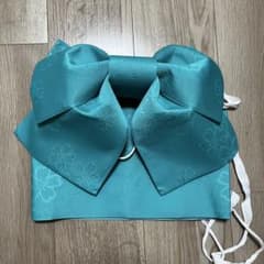 【美品】作り帯 ターコイズブルー 浴衣帯のサムネイル