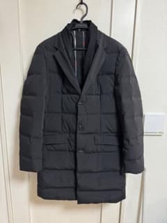 ビジネス黒いダウンコート ロング丈のサムネイル